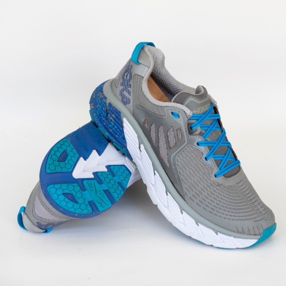 Hoka Gaviota Road Running Shoes (1st Version), 1016301, Silver / Blue, Mens 9.5
